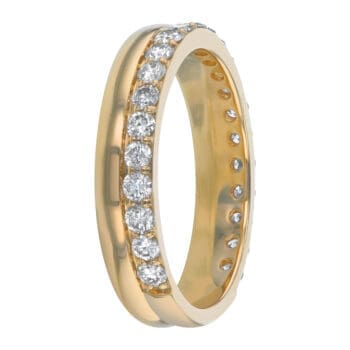 Bead-Set Diamond Band in 14k yellow gold